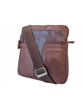 Piquadro China Small Messenger Bag Crossbody Leather Brown